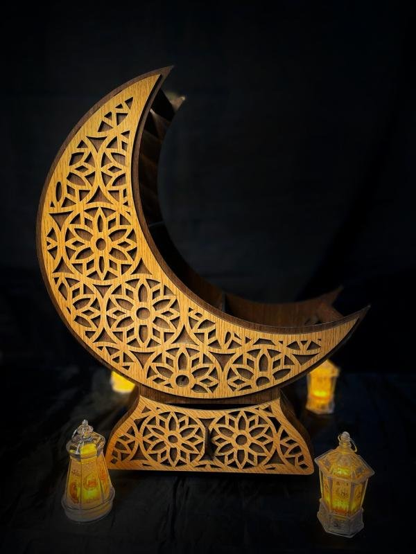 wood crescent moon